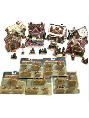 Vtg 2005 Greenbrier Gingerfrost Lane Christmas Village Lot Houses w/ Accessories